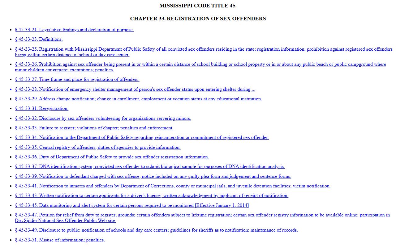 Montgomery County guide to the Mississippi sex-offender registration law and court records